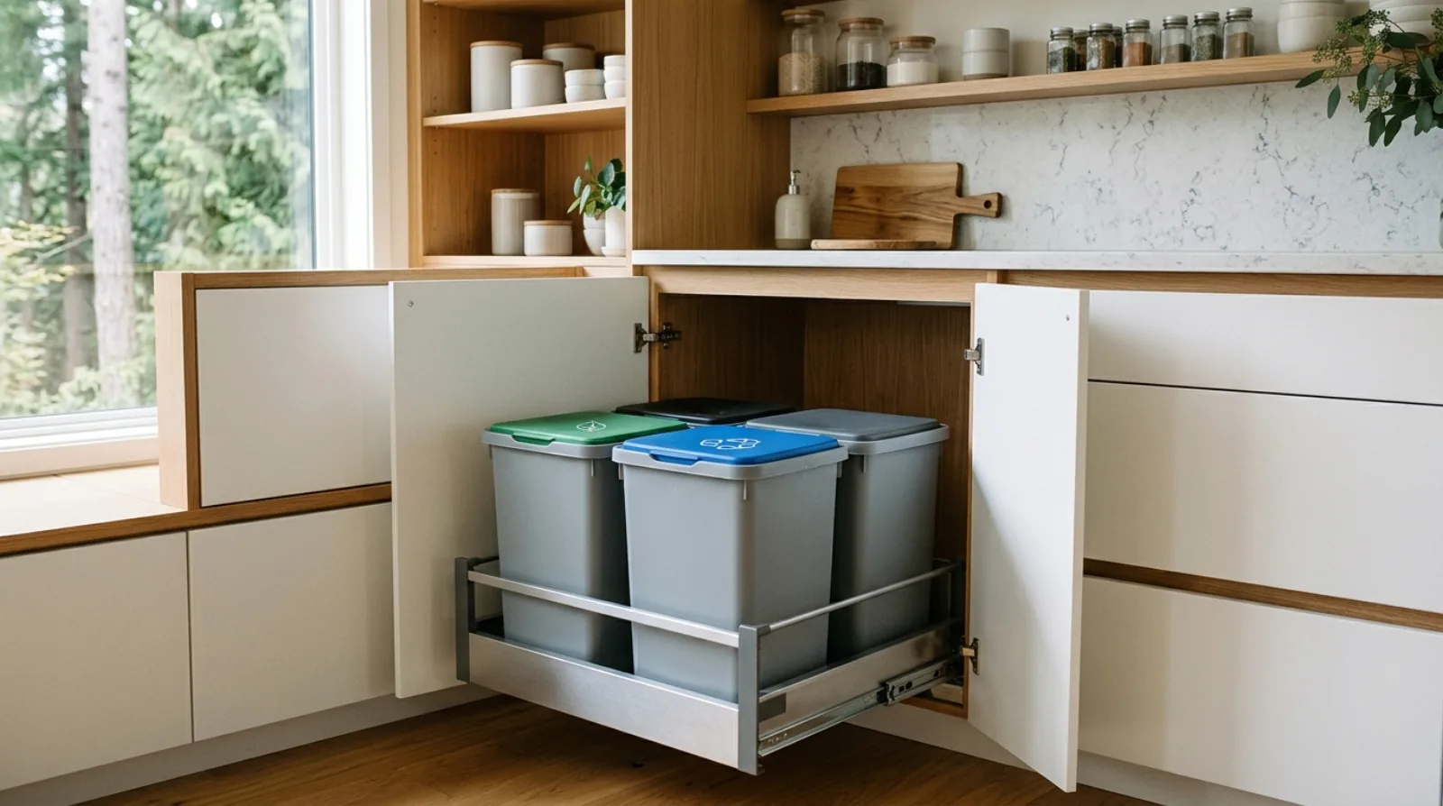 Designing for Garbage, Recycling and Green Bins in a Burnaby Home